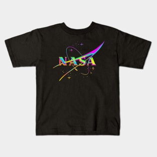 Nasa Neon Chrome Kids T-Shirt